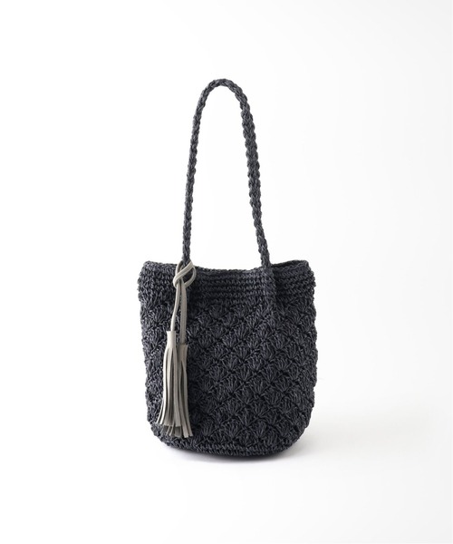 JOURNAL STANDARD relume（ジャーナルスタンダード　レリューム）の「《WEB限定2》RELUME ペーパーフリンジBAG◆（ハンドバッグ・レディース・ネイビー/ナチュラル/カーキ・FREE）」の4枚目の写真