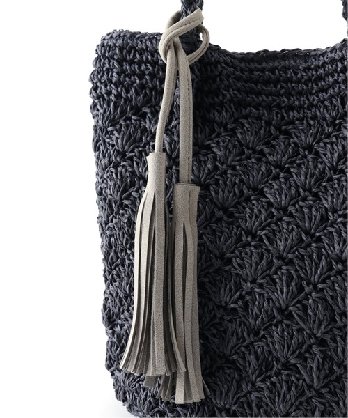 JOURNAL STANDARD relume（ジャーナルスタンダード　レリューム）の「《WEB限定2》RELUME ペーパーフリンジBAG◆（ハンドバッグ・レディース・ネイビー/ナチュラル/カーキ・FREE）」の9枚目の写真