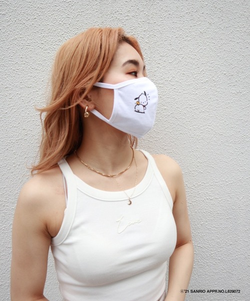 FIG&VIPER（フィグアンドバイパー）の「ポチャッコフェイスマスク（マスク・レディース・ホワイト/ブラック/ピンク・FREE）」の9枚目の写真