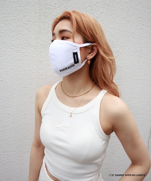 FIG&VIPER（フィグアンドバイパー）の「ポチャッコフェイスマスク（マスク・レディース・ホワイト/ブラック/ピンク・FREE）」の10枚目の写真