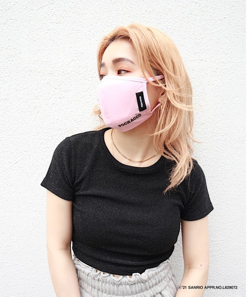 FIG&VIPER（フィグアンドバイパー）の「ポチャッコフェイスマスク（マスク・レディース・ホワイト/ブラック/ピンク・FREE）」の12枚目の写真