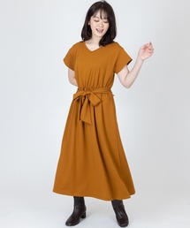 ウエストリボンTシャツワンピース