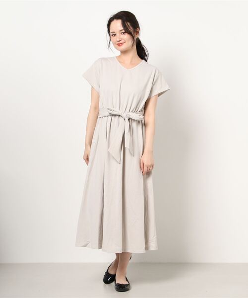 Anuenue（アヌエヌエ）の「ウエストリボンTシャツワンピース（ワンピース・レディース・ネイビー/カーキ/グレー/ブラウン・FREE）」の10枚目の写真