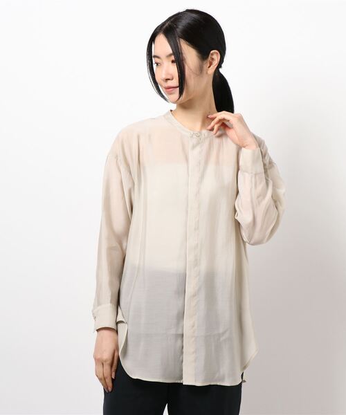 N.（N. Natural Beauty Basic）（エヌエヌナチュラルビューティーベーシック）の「サイドボタンシアーシャツ（シャツ/ブラウス・レディース・ホワイト/レッド/ライトグリーン・MEDIUM）」の19枚目の写真