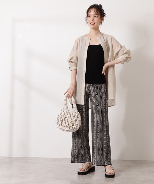 N.（N. Natural Beauty Basic）（エヌエヌナチュラルビューティーベーシック）の「サイドボタンシアーシャツ（シャツ/ブラウス・レディース・ホワイト/レッド/ライトグリーン・MEDIUM）」の10枚目の写真