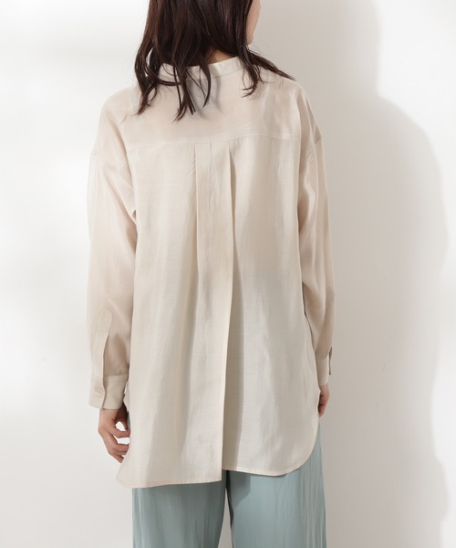 N.（N. Natural Beauty Basic）（エヌエヌナチュラルビューティーベーシック）の「サイドボタンシアーシャツ（シャツ/ブラウス・レディース・ホワイト/レッド/ライトグリーン・MEDIUM）」の17枚目の写真