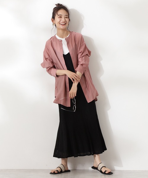 N.（N. Natural Beauty Basic）（エヌエヌナチュラルビューティーベーシック）の「サイドボタンシアーシャツ（シャツ/ブラウス・レディース・ホワイト/レッド/ライトグリーン・MEDIUM）」の14枚目の写真