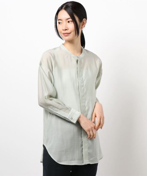 N.（N. Natural Beauty Basic）（エヌエヌナチュラルビューティーベーシック）の「サイドボタンシアーシャツ（シャツ/ブラウス・レディース・ホワイト/レッド/ライトグリーン・MEDIUM）」の21枚目の写真