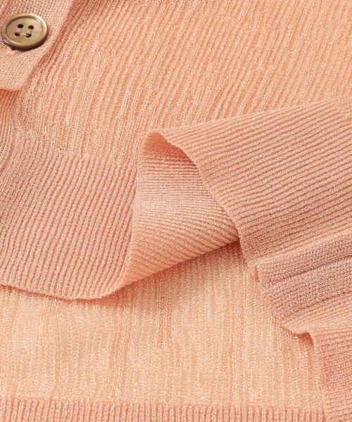 KBF+（ケービーエフプラス）の「KBF+　シアーカーディガン（カーディガン/ボレロ・レディース・オフホワイト/レッド系その他/ブラック・ONE）」の20枚目の写真