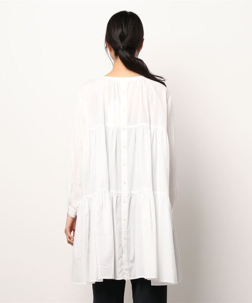 GRANDMA MAMA DAUGHTER(グランマママドーター)の「∴【GRANDMA MAMA DAUGHTER / グランママドーター】ティアードチュニック TS912321(シャツ/ブラウス・レディース・ホワイト/ブラック・2/1/0)」の9枚目の写真