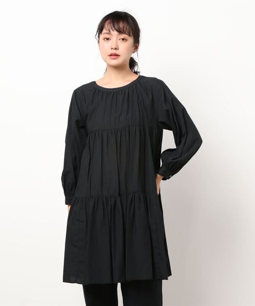 GRANDMA MAMA DAUGHTER(グランマママドーター)の「∴【GRANDMA MAMA DAUGHTER / グランママドーター】ティアードチュニック TS912321(シャツ/ブラウス・レディース・ホワイト/ブラック・2/1/0)」の11枚目の写真