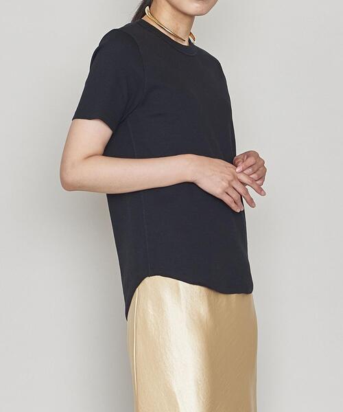 ASTRAET（アストラット）の「＜ASTRAET（アストラット）＞CO/PU クルーネック Tシャツ②（Tシャツ/カットソー・レディース・ホワイト/ブラック・FREE）」の6枚目の写真