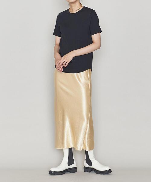 ASTRAET（アストラット）の「＜ASTRAET（アストラット）＞CO/PU クルーネック Tシャツ②（Tシャツ/カットソー・レディース・ホワイト/ブラック・FREE）」の7枚目の写真