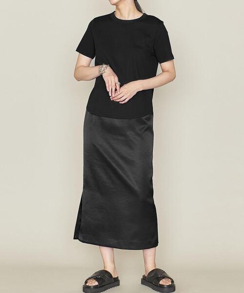 ASTRAET（アストラット）の「＜ASTRAET（アストラット）＞CO/PU クルーネック Tシャツ②（Tシャツ/カットソー・レディース・ホワイト/ブラック・FREE）」の8枚目の写真