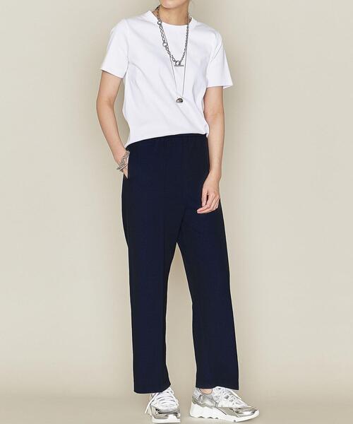 ASTRAET（アストラット）の「＜ASTRAET（アストラット）＞CO/PU クルーネック Tシャツ②（Tシャツ/カットソー・レディース・ホワイト/ブラック・FREE）」の9枚目の写真