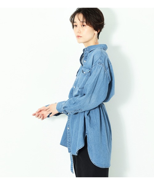 Lee(リー)の「ウエストマーク デニムシャツ(シャツ/ブラウス・レディース・インディゴブルー/ブラック系その他・SMALL/MEDIUM)」の21枚目の写真