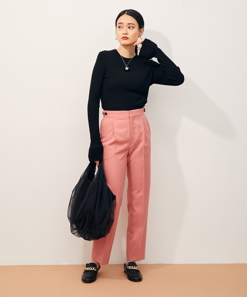 ADAM ET ROPE'（アダムエロペ）の「スリムスラックス（スラックス・レディース・ブラック/ダークブラウン/ピンク・38/36/34）」の4枚目の写真