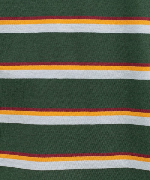 Perushu（ペルーシュ）の「レトロボーダーTシャツ（Tシャツ/カットソー・メンズ・ダークグリーン/ボルドー/マスタード・MEDIUM/LARGE）」の13枚目の写真