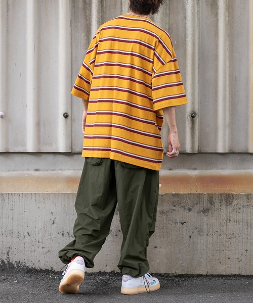 Perushu（ペルーシュ）の「レトロボーダーTシャツ（Tシャツ/カットソー・メンズ・ダークグリーン/ボルドー/マスタード・MEDIUM/LARGE）」の19枚目の写真