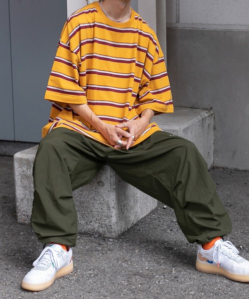 Perushu（ペルーシュ）の「レトロボーダーTシャツ（Tシャツ/カットソー・メンズ・ダークグリーン/ボルドー/マスタード・MEDIUM/LARGE）」の17枚目の写真