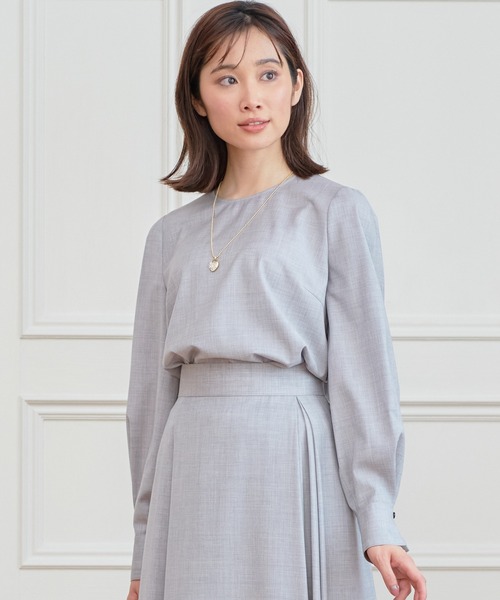 ANAYI(アナイ)の「【InRed 12月号掲載】ウールポプリンタックスリーブ ブラウス <手洗い可>(シャツ/ブラウス・レディース・ライトグレー/ライトブルー・38)」の12枚目の写真
