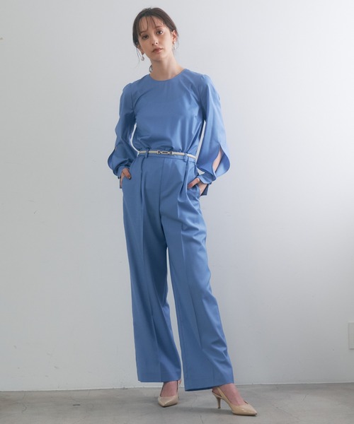 ANAYI(アナイ)の「【InRed 12月号掲載】ウールポプリンタックスリーブ ブラウス <手洗い可>(シャツ/ブラウス・レディース・ライトグレー/ライトブルー・38)」の4枚目の写真