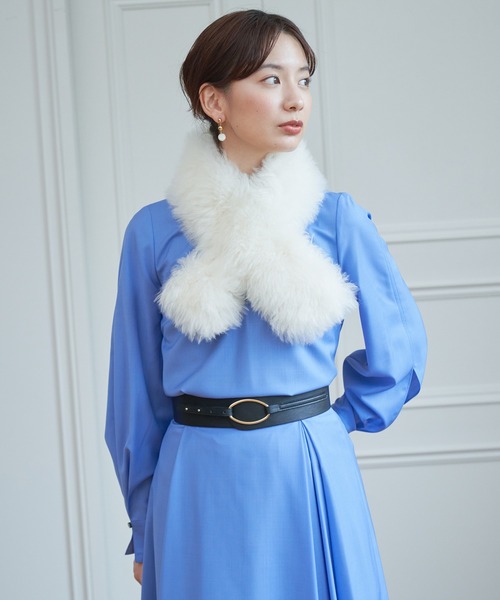 ANAYI(アナイ)の「【InRed 12月号掲載】ウールポプリンタックスリーブ ブラウス <手洗い可>(シャツ/ブラウス・レディース・ライトグレー/ライトブルー・38)」の7枚目の写真