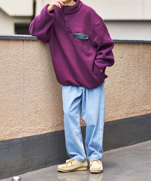 WEGO(ウィゴー)の「WEGO/フリーススナッププルオーバー(ブルゾン・メンズ・ブラック/ダークグリーン/パープル/アイボリー/ホワイト/その他1/その他2/ターコイズブルー/ピンク・MEDIUM/LARGE)」の12枚目の写真