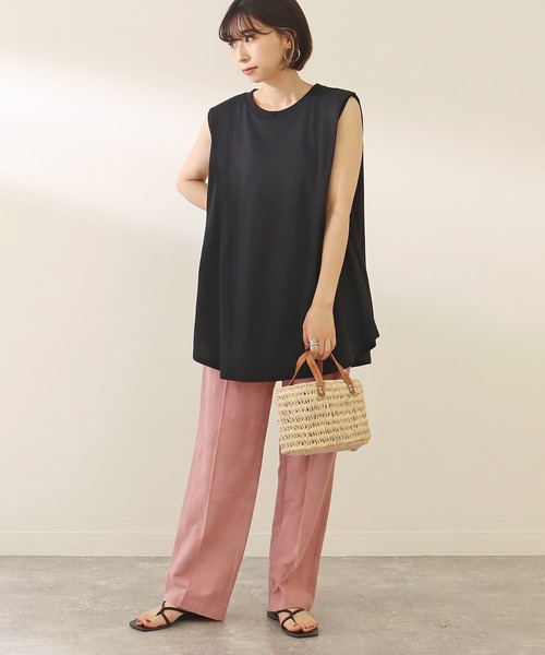 Factor=（ファクターイコール）の「ショルダータックノースリーブカットソートップス（Tシャツ/カットソー・レディース・オフホワイト/グレイッシュベージュ/ブラック・FREE）」の13枚目の写真