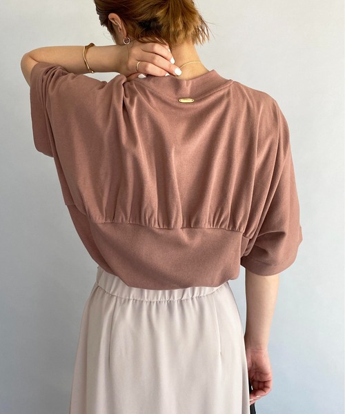 PICCIN（ピッチン）の「バックギャザープルオーバー（Tシャツ/カットソー・レディース・ベージュ/グリーン/レンガ・M）」の3枚目の写真