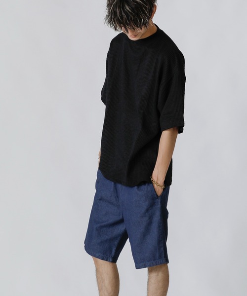 ADMIX/ATELIER SAB MEN（アドミックスアトリエサブメン）の「【Lounge wear】ビッグワッフル ／ モックネック オーバーサイズ　Tシャツ（Tシャツ/カットソー・メンズ・ブラック/ネイビー/ベージュ・48/50/52）」の14枚目の写真