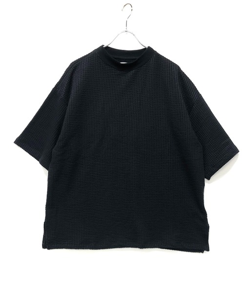 ADMIX/ATELIER SAB MEN（アドミックスアトリエサブメン）の「【Lounge wear】ビッグワッフル ／ モックネック オーバーサイズ　Tシャツ（Tシャツ/カットソー・メンズ・ブラック/ネイビー/ベージュ・48/50/52）」の8枚目の写真
