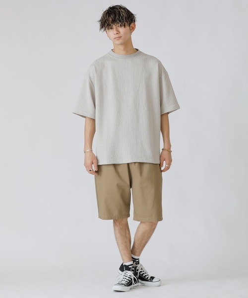 ADMIX/ATELIER SAB MEN（アドミックスアトリエサブメン）の「【Lounge wear】ビッグワッフル ／ モックネック オーバーサイズ　Tシャツ（Tシャツ/カットソー・メンズ・ブラック/ネイビー/ベージュ・48/50/52）」の21枚目の写真
