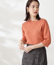 N.（N. Natural Beauty Basic） | ハイツイストコットンレーヨンランダムリブニット(ニット/セーター)