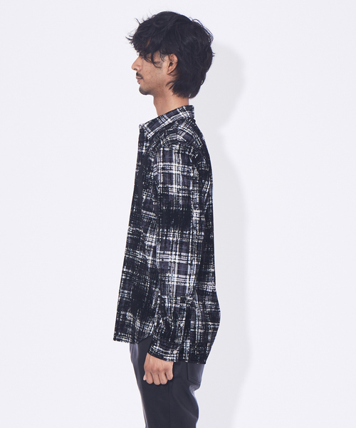 5351 POUR LES HOMMES(ゴーサンゴーイチプールオム)の「ブロークンフロッキー チェックシャツ(シャツ/ブラウス・メンズ・ブラック/ホワイト・46/48/50/44)」の4枚目の写真