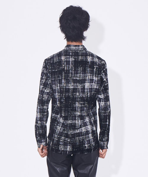 5351 POUR LES HOMMES(ゴーサンゴーイチプールオム)の「ブロークンフロッキー チェックシャツ(シャツ/ブラウス・メンズ・ブラック/ホワイト・46/48/50/44)」の5枚目の写真