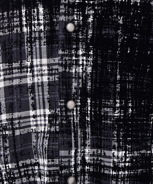 5351 POUR LES HOMMES(ゴーサンゴーイチプールオム)の「ブロークンフロッキー チェックシャツ(シャツ/ブラウス・メンズ・ブラック/ホワイト・46/48/50/44)」の10枚目の写真