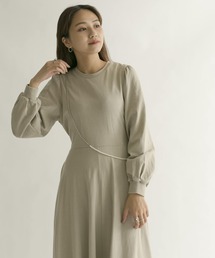 KBF | ウエストリボンフレアカットワンピース(ワンピース)