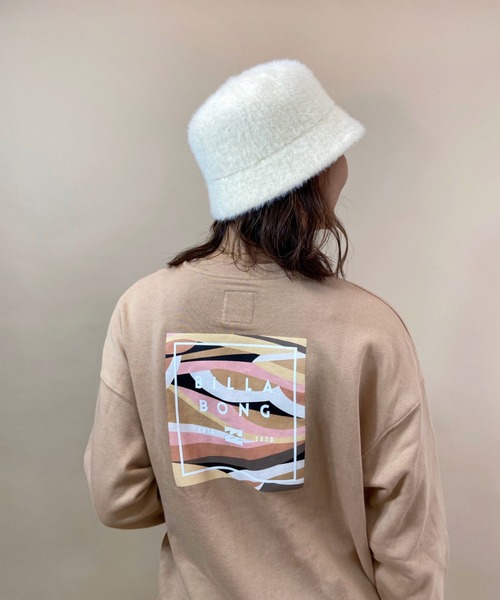 BILLABONG(ビラボン)の「BILLABONG/ビラボン ルーズシルエット バックプリントロゴトレーナー BB014-002(スウェット・レディース・ホワイト/ブラック/ベージュ・M/L)」の3枚目の写真
