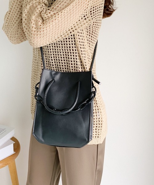 CLEA(クレア)の「ミニバッグ付きチェーンショルダートート(トートバッグ・レディース・ブラック/ブラウン/グリーン・FREE)」の8枚目の写真