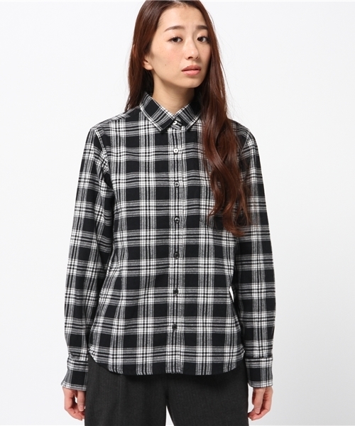 CIAOPANIC TYPY(チャオパニックティピー)の「チェックレギュラーシャツ(シャツ/ブラウス・レディース・ホワイト/グリーン/オフホワイト/ダークグリーン・SMALL/MEDIUM)」の9枚目の写真