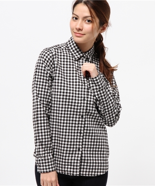 CIAOPANIC TYPY(チャオパニックティピー)の「チェックレギュラーシャツ(シャツ/ブラウス・レディース・ホワイト/グリーン/オフホワイト/ダークグリーン・SMALL/MEDIUM)」の2枚目の写真