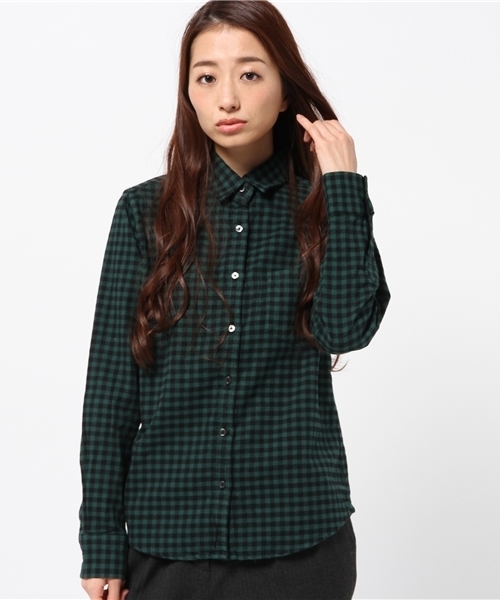 CIAOPANIC TYPY(チャオパニックティピー)の「チェックレギュラーシャツ(シャツ/ブラウス・レディース・ホワイト/グリーン/オフホワイト/ダークグリーン・SMALL/MEDIUM)」の4枚目の写真