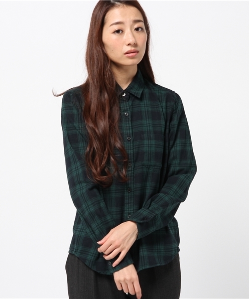 CIAOPANIC TYPY(チャオパニックティピー)の「チェックレギュラーシャツ(シャツ/ブラウス・レディース・ホワイト/グリーン/オフホワイト/ダークグリーン・SMALL/MEDIUM)」の3枚目の写真