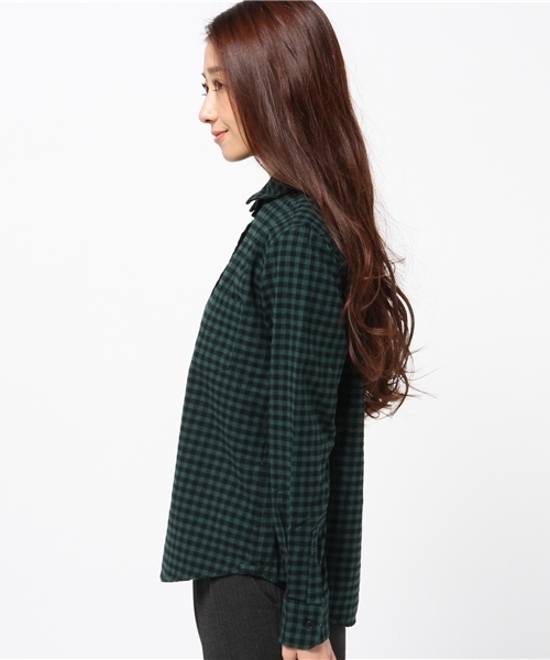 CIAOPANIC TYPY(チャオパニックティピー)の「チェックレギュラーシャツ(シャツ/ブラウス・レディース・ホワイト/グリーン/オフホワイト/ダークグリーン・SMALL/MEDIUM)」の12枚目の写真