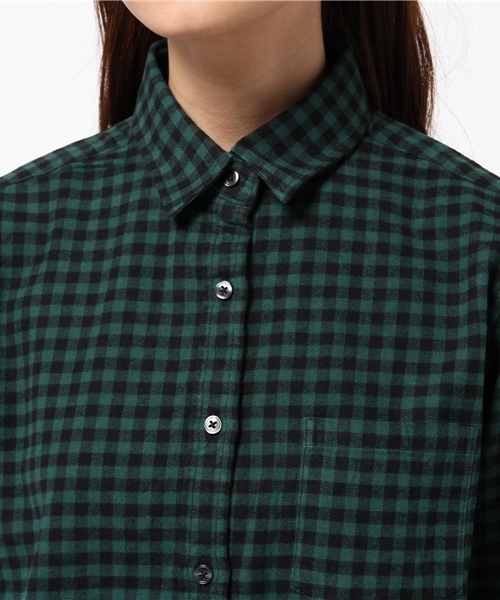 CIAOPANIC TYPY(チャオパニックティピー)の「チェックレギュラーシャツ(シャツ/ブラウス・レディース・ホワイト/グリーン/オフホワイト/ダークグリーン・SMALL/MEDIUM)」の14枚目の写真