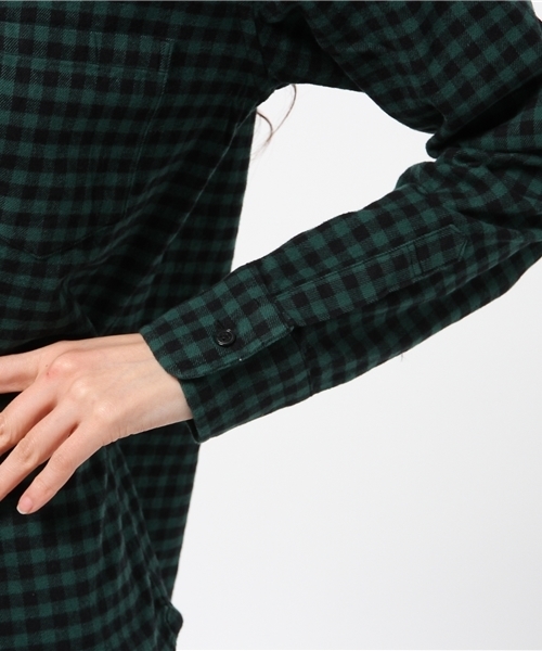 CIAOPANIC TYPY(チャオパニックティピー)の「チェックレギュラーシャツ(シャツ/ブラウス・レディース・ホワイト/グリーン/オフホワイト/ダークグリーン・SMALL/MEDIUM)」の15枚目の写真