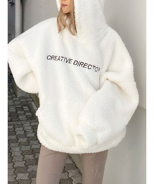 GYDA（ジェイダ）の「CREATIVE DIRECTORボアフードパーカー（パーカー・レディース・オフホワイト/チャコールグレー/ブラウン・FREE）」の10枚目の写真