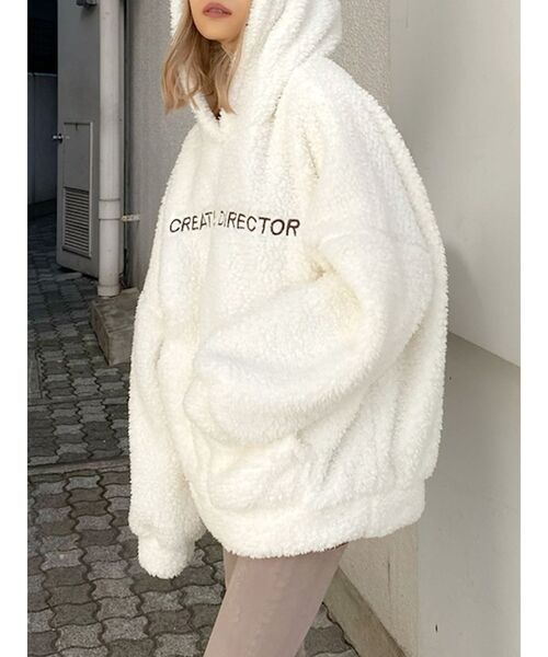 GYDA（ジェイダ）の「CREATIVE DIRECTORボアフードパーカー（パーカー・レディース・オフホワイト/チャコールグレー/ブラウン・FREE）」の16枚目の写真