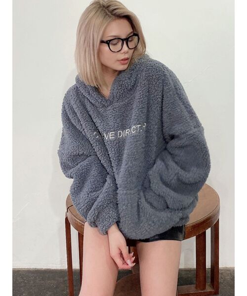 GYDA（ジェイダ）の「CREATIVE DIRECTORボアフードパーカー（パーカー・レディース・オフホワイト/チャコールグレー/ブラウン・FREE）」の20枚目の写真